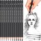 Professional Drawing Sketching Pencil Set - 12 Pieces,Graphite,(14B - 2H), Graphite Drawing, Artist Pencils for Beginners,Shading,Sketching,Drawing Art